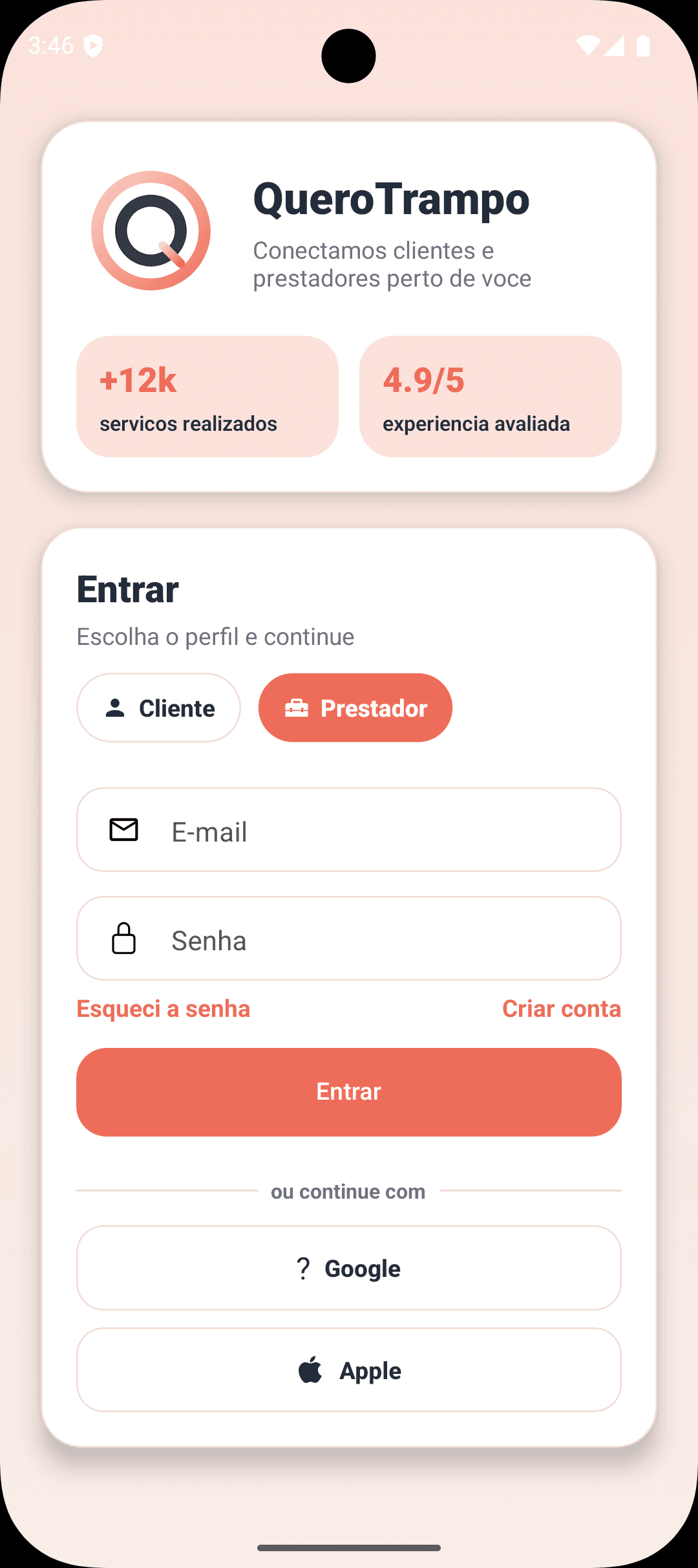 Visual do app TodoTrampo